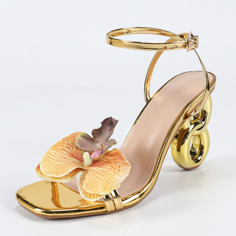 Aneikeh doré bout ouvert boucl - Women'S Shoes Quality avis et prix