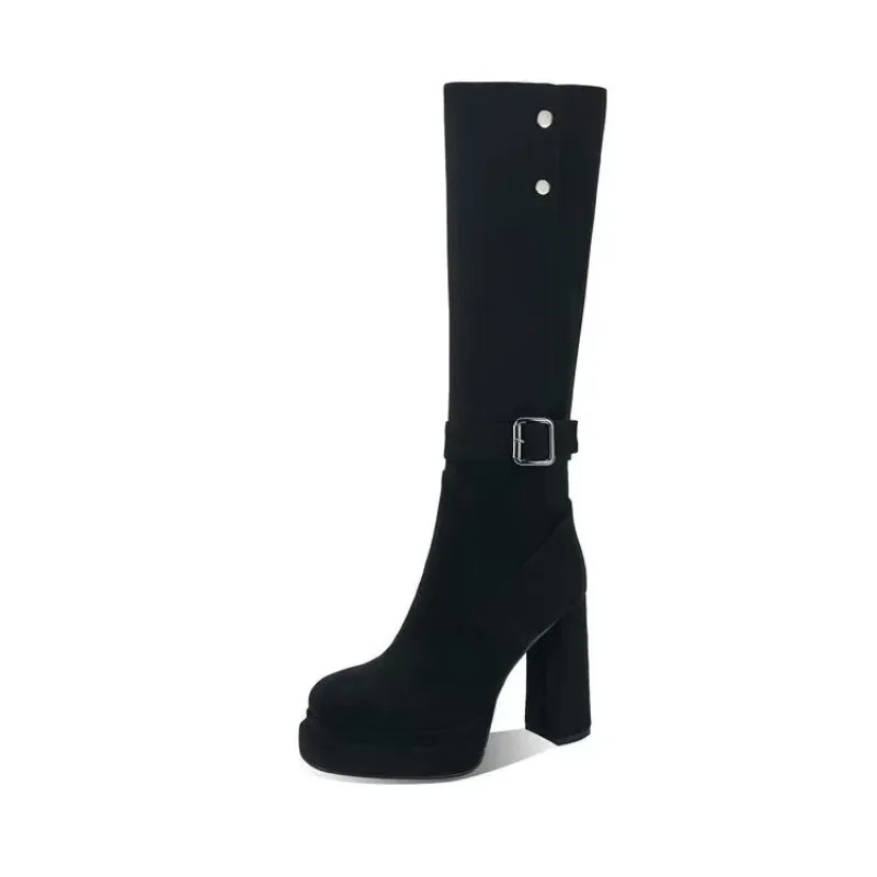 Femmes plate-forme épais talon - Knee High Boots Women avis et prix