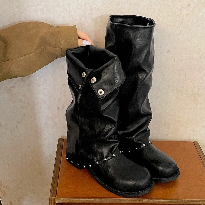 Bottines hautes à tube ample p - Knee High Boots Women avis et prix
